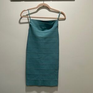 𝅺bcbgmaxazria Strapless Bodycon Bandage Dress Aqua Seagreen size XS